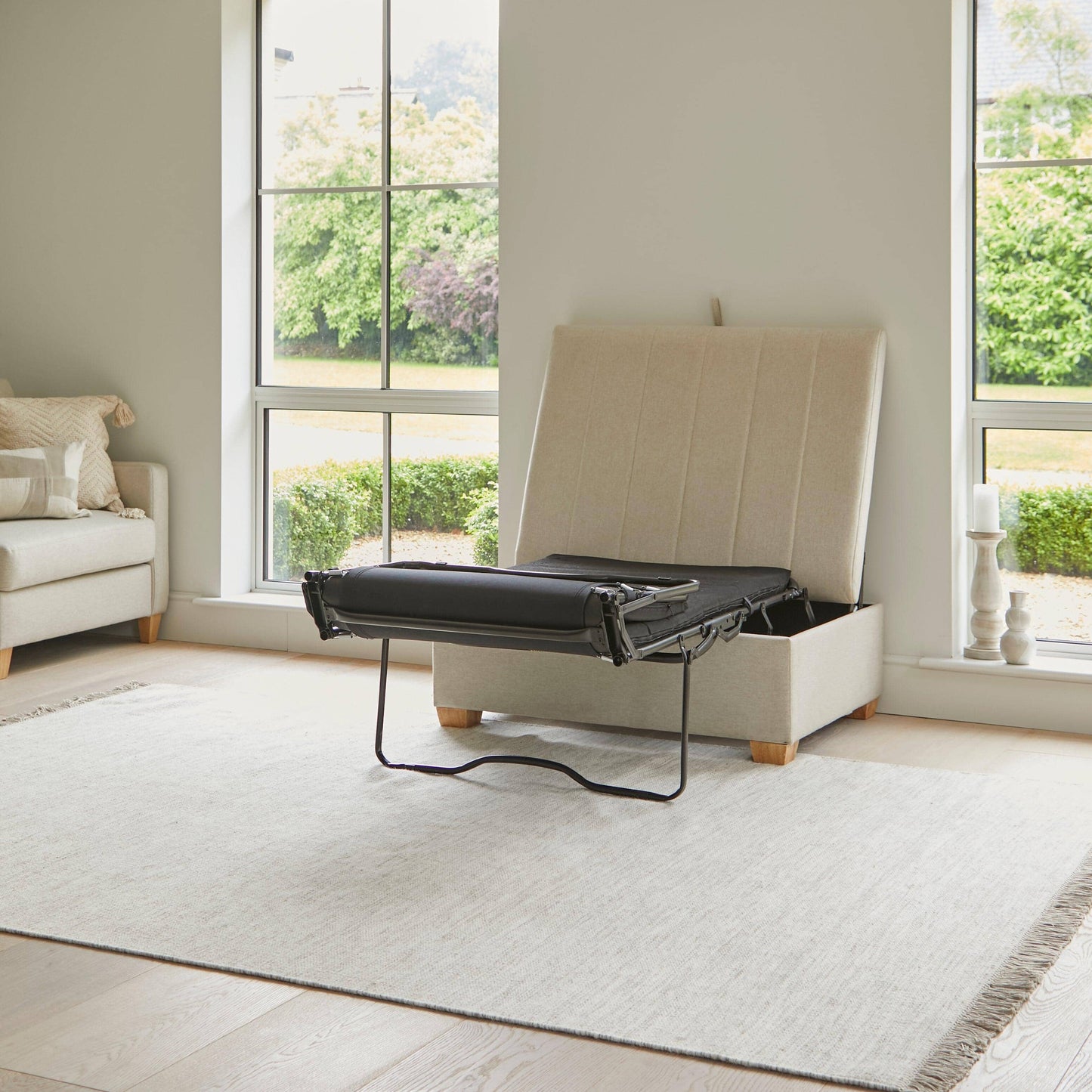 Madeleine Bed in a Box - Sand with Pale Oak Legs - Laura James