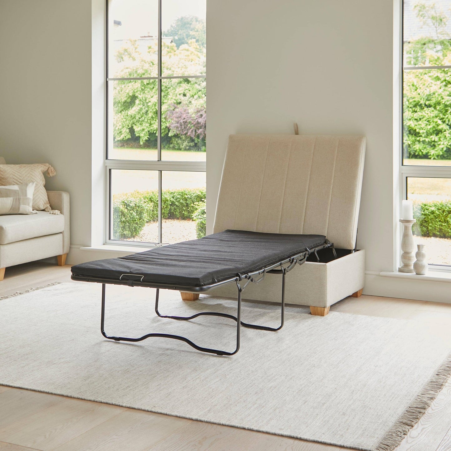 Madeleine Bed in a Box - Sand with Pale Oak Legs - Laura James