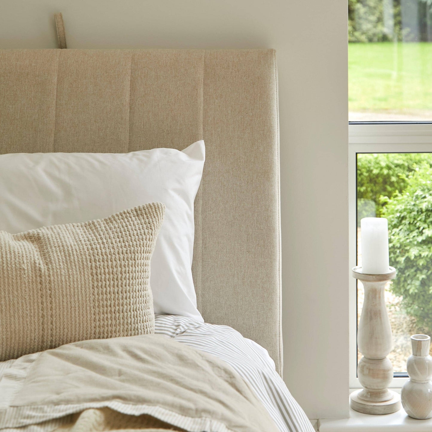 Madeleine Bed in a Box - Sand with Pale Oak Legs - Laura James