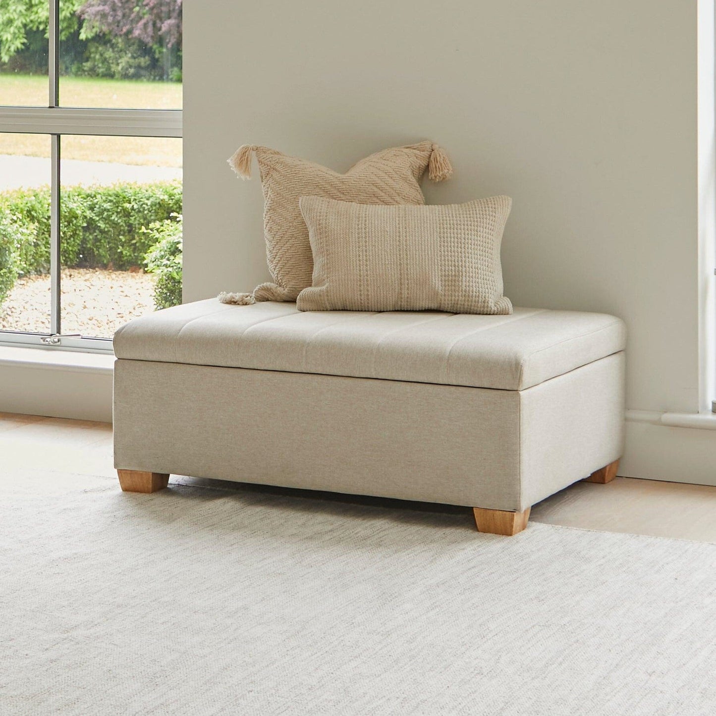 Madeleine Bed in a Box - Sand with Pale Oak Legs - Laura James