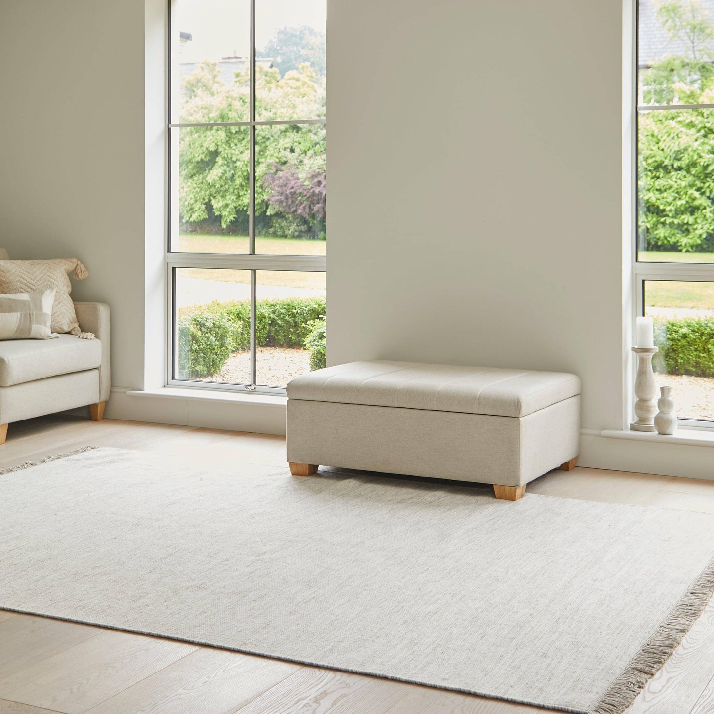 Madeleine Bed in a Box - Sand with Pale Oak Legs - Laura James