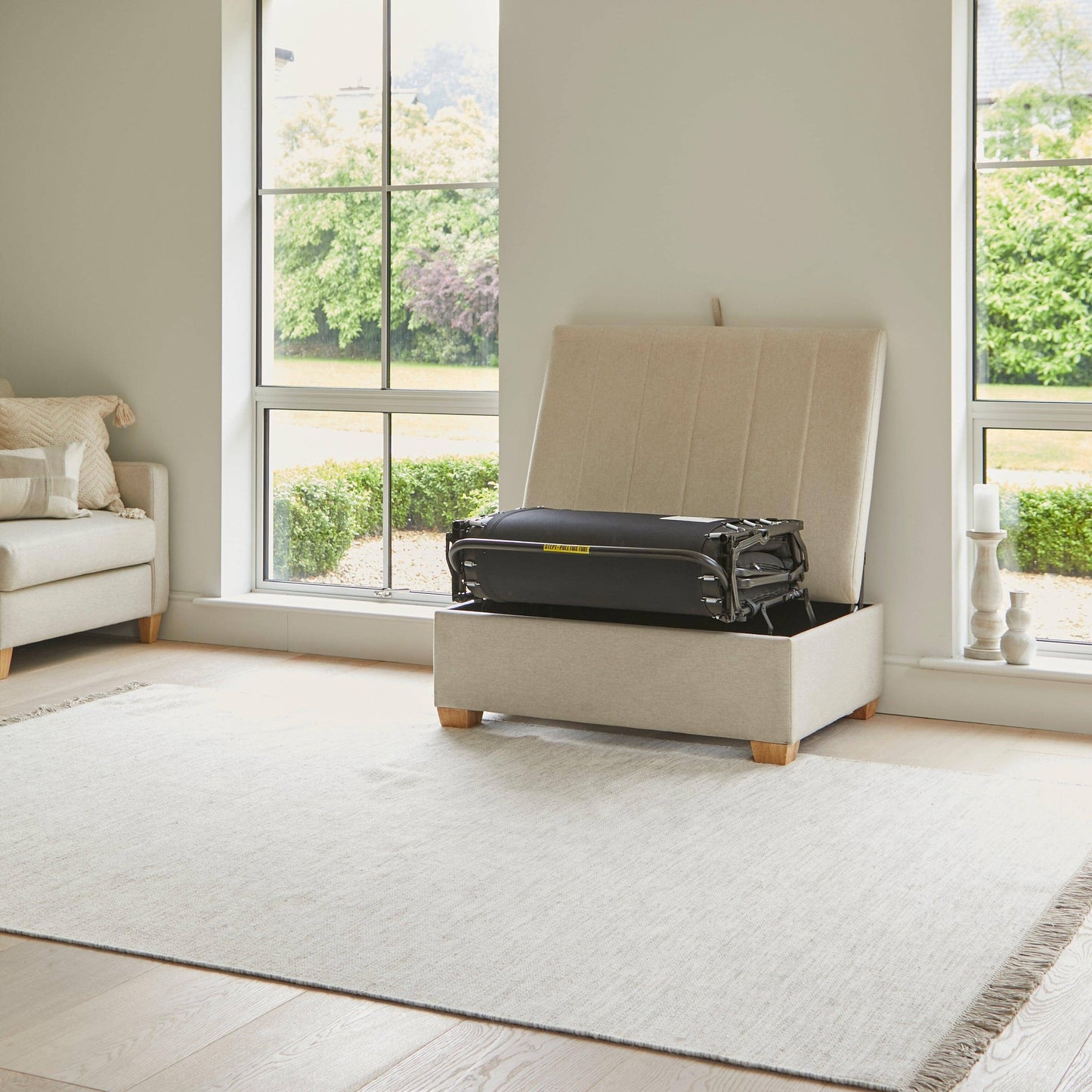 Madeleine Bed in a Box - Sand with Pale Oak Legs - Laura James