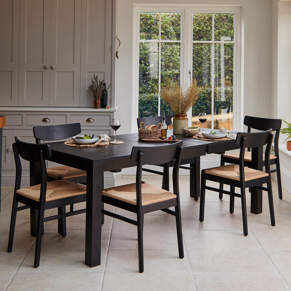 Magnus Black Wood extendable dining table - Laura James