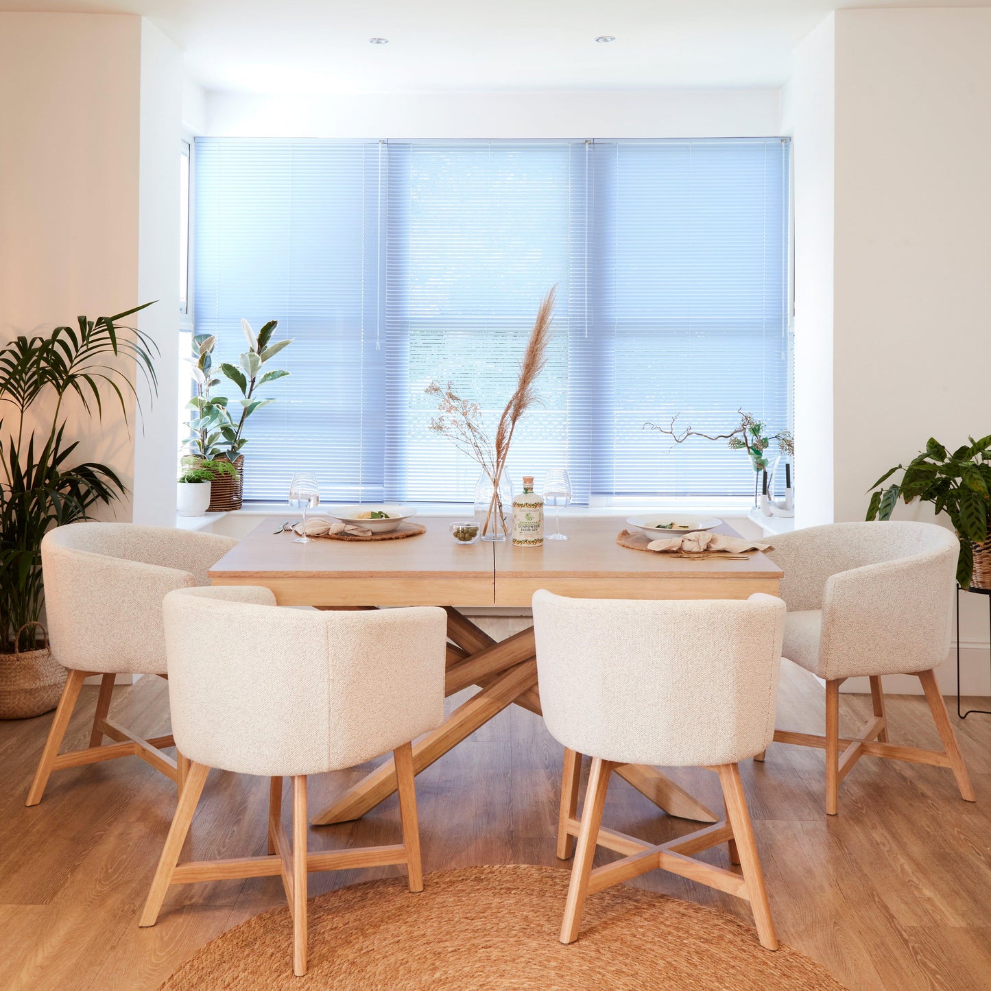 Magnus dining chair - set of 2 - dove grey and oak - Laura James