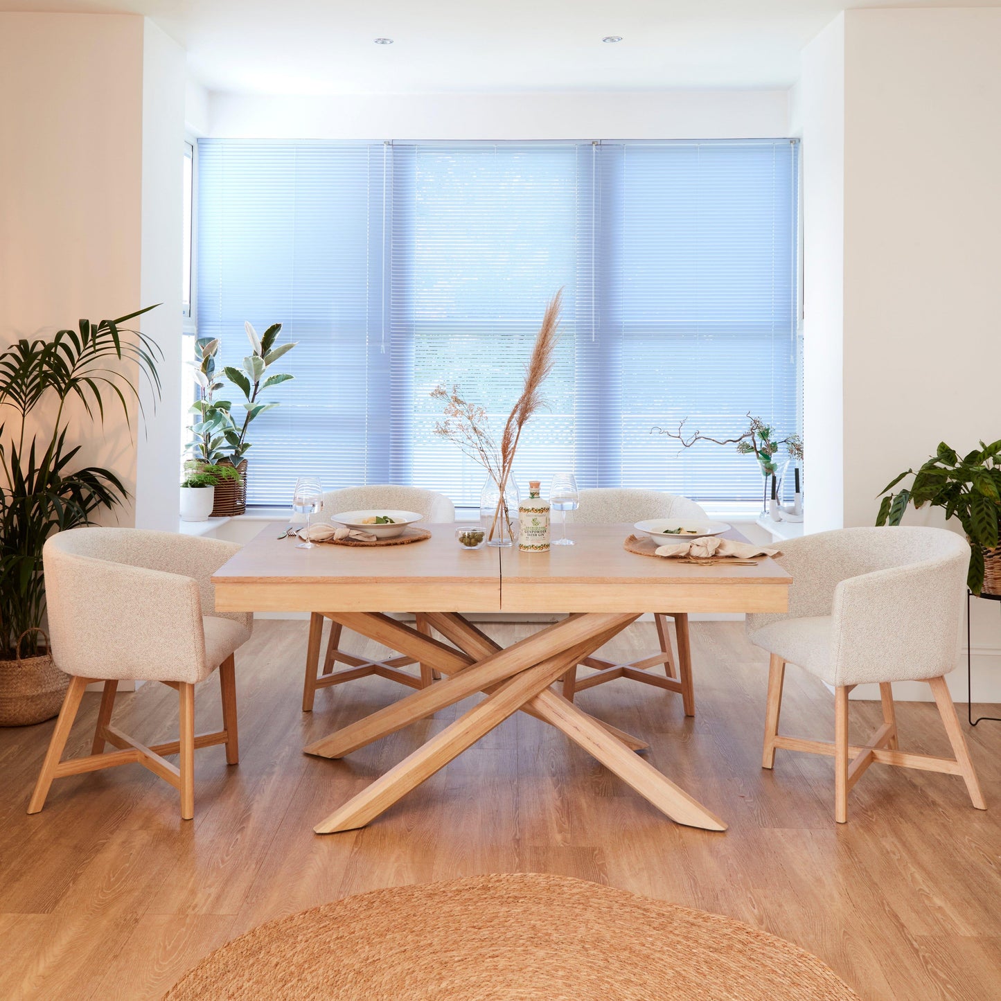 Magnus dining chair - set of 2 - dove grey and pale oak - Laura James