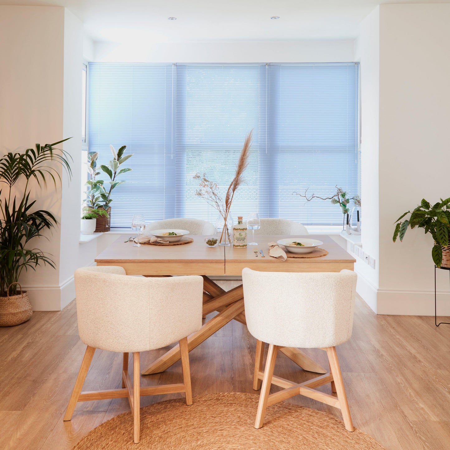 Magnus dining chair - set of 2 - dove grey and pale oak - Laura James