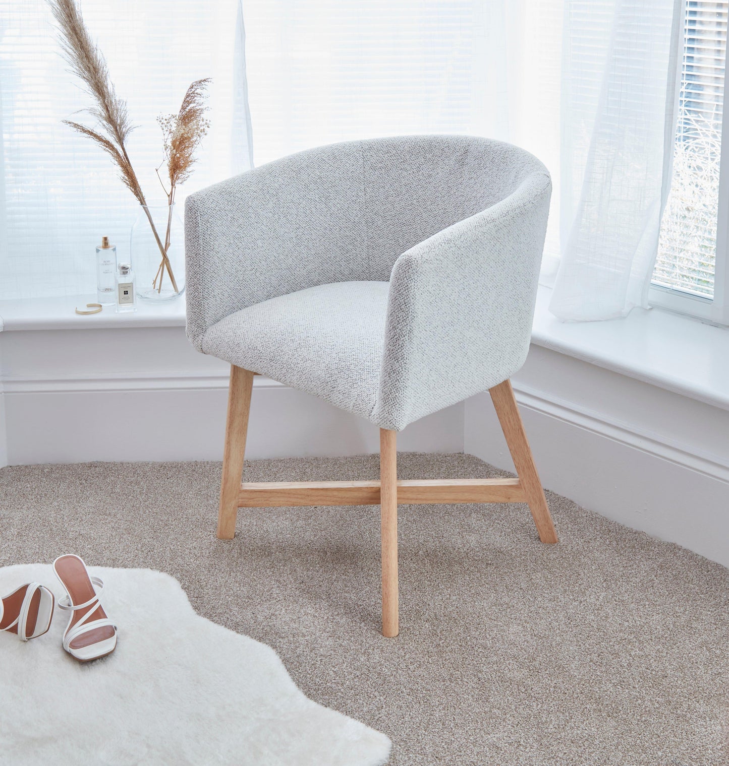 Magnus dining chair - dove grey with pale oak legs - Laura James