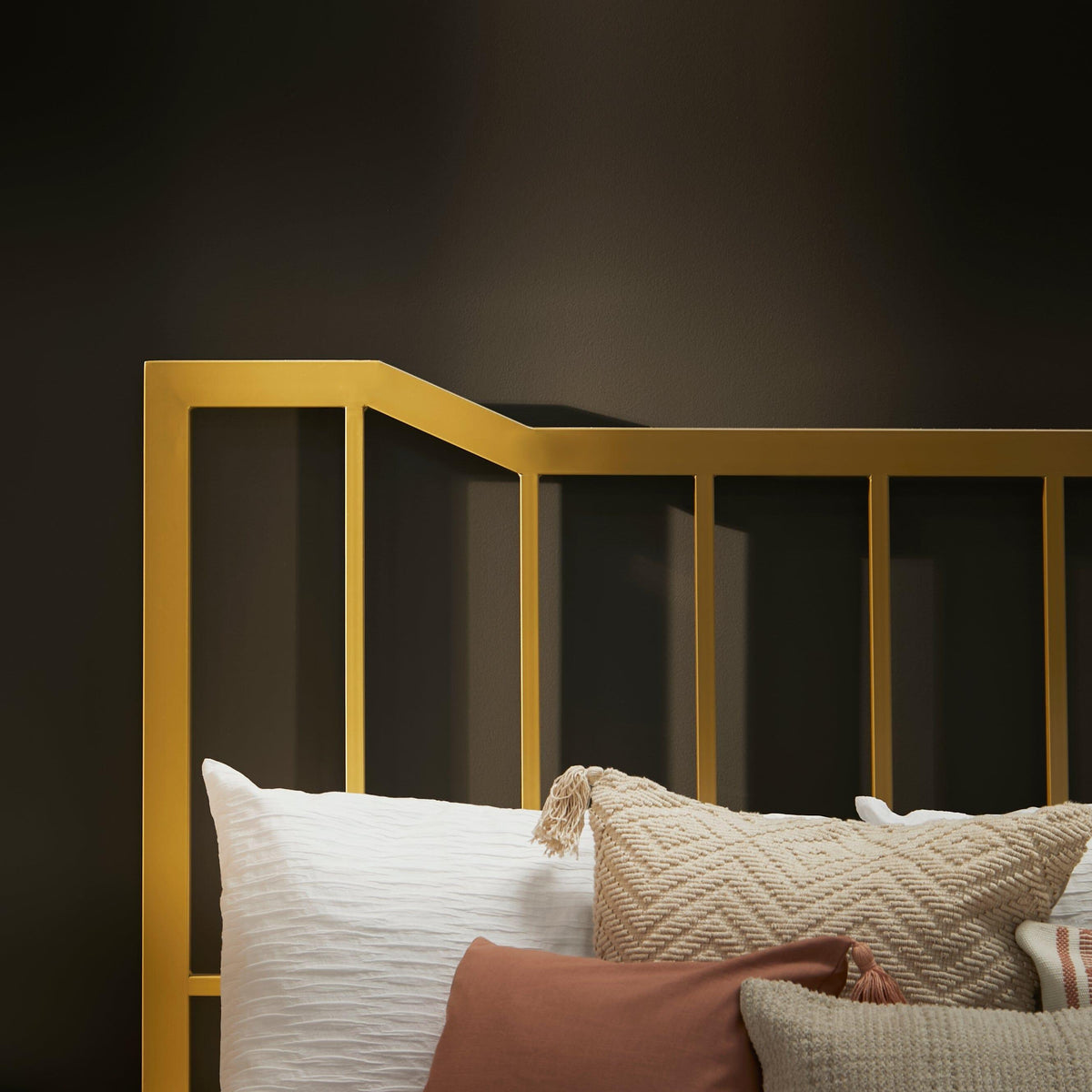 Marie King Size Bed - Gold Metal - Laura James