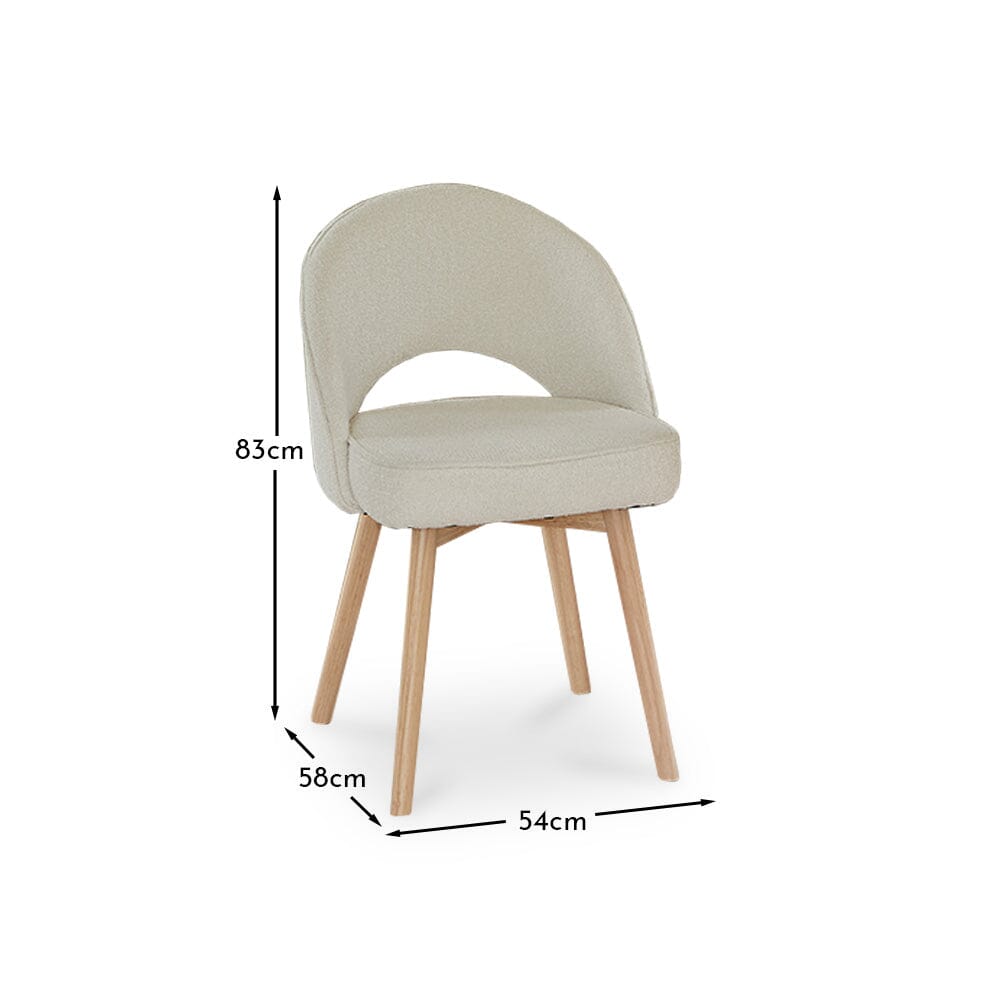 Marilyn Boucle Dining Chairs with Whitewash Legs - Set of 2 - Laura James