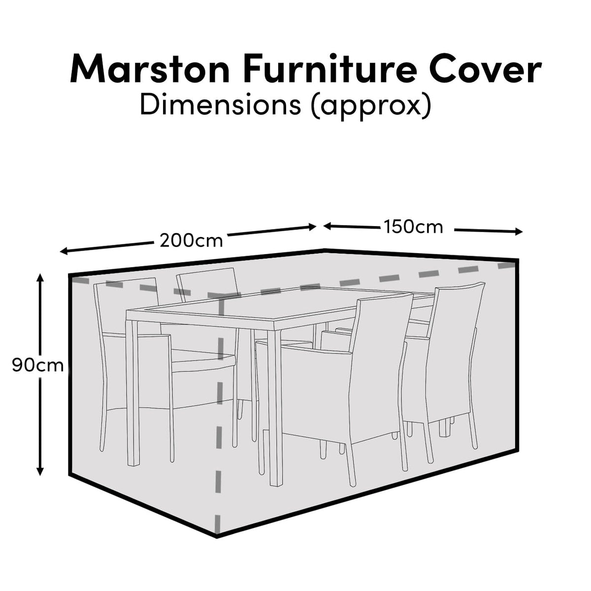 Marston Table 4 Seater Raincover - 200x150x90cm