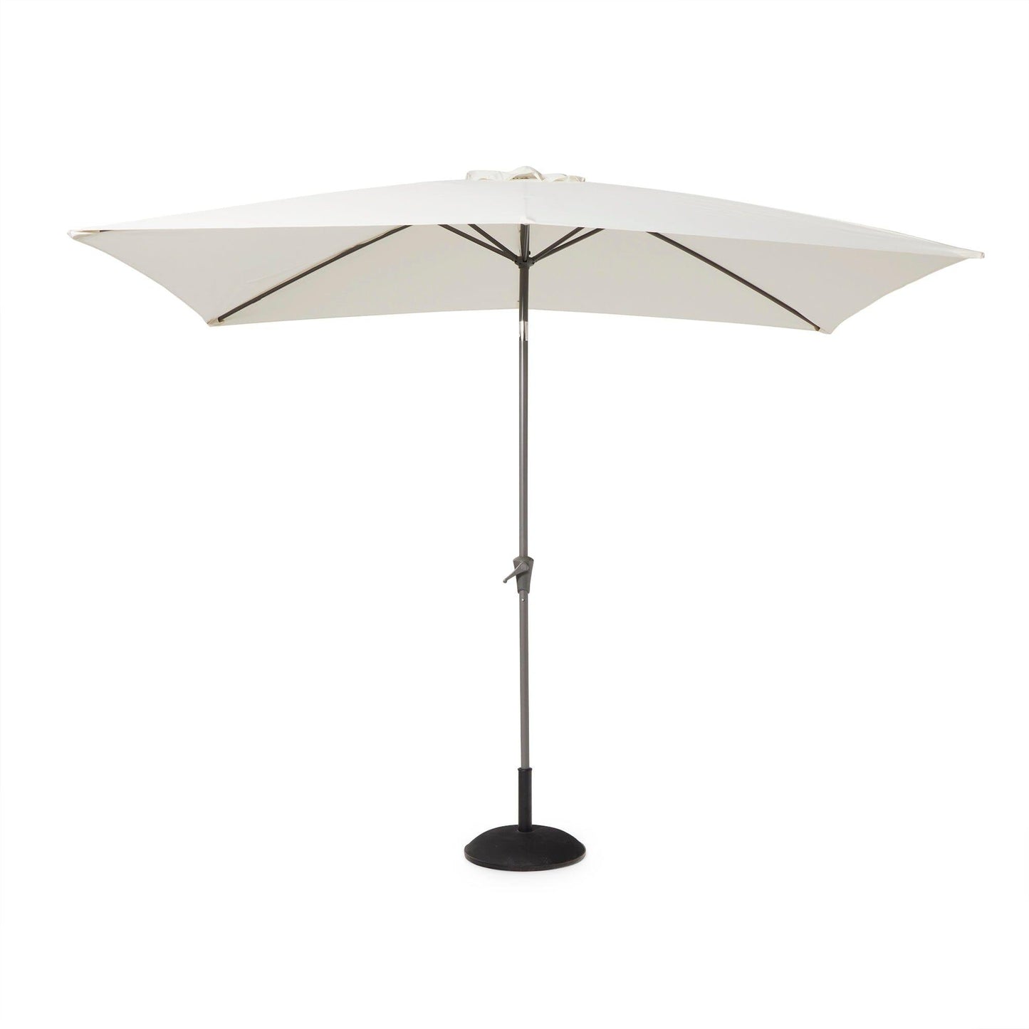 Marston 4 Seater Rattan Outdoor Dining Set with Cream Parasol - Rattan Garden Furniture - Natural Brown - Polywood Top - Laura James