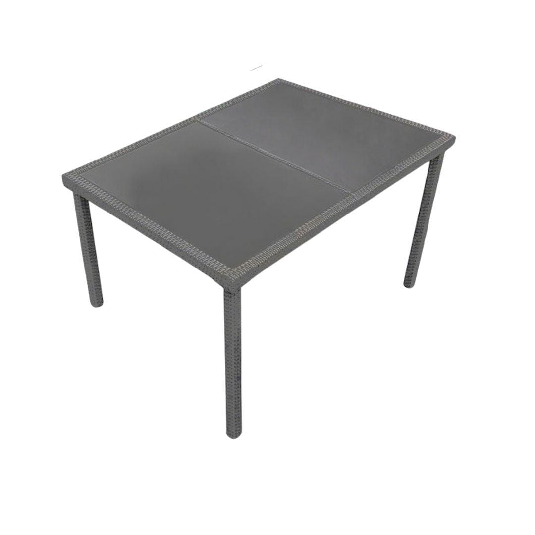 Marston 8 Seater Rattan Outdoor Dining Set - Rattan Garden Furniture - Grey - Glass Top - Laura James