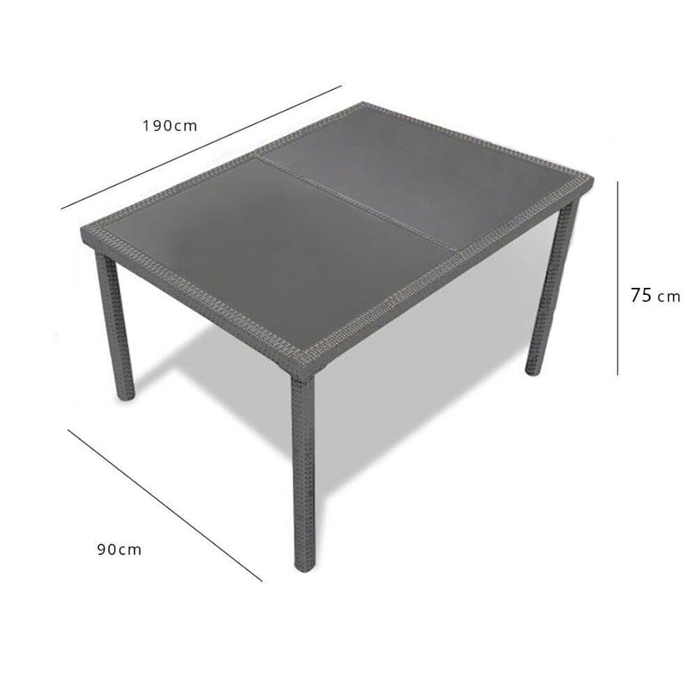 Marston 8 Seat Rectangular Outdoor Dining Table - Grey - Laura James