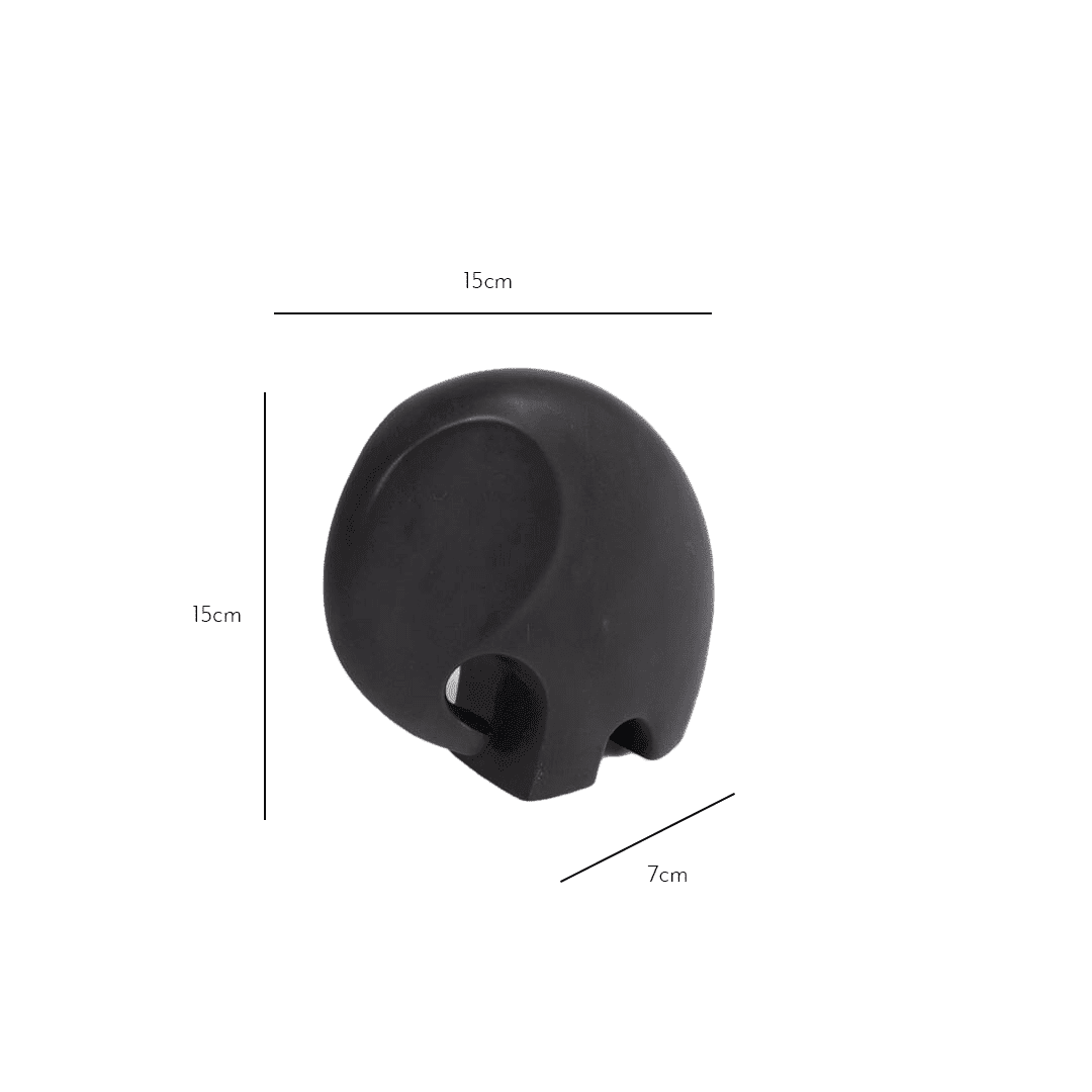 Meru 15cm Ceramic Elephant Ornament - Black