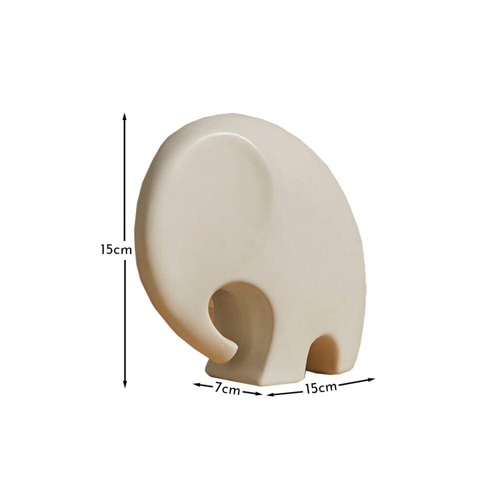 Meru 15cm Ceramic Elephant Ornament - White
