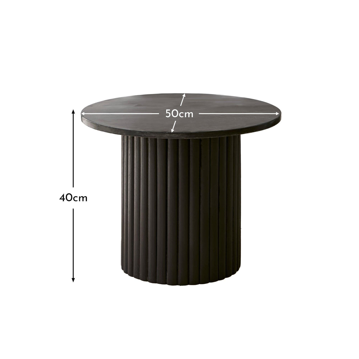 Myla Black Round Side Table