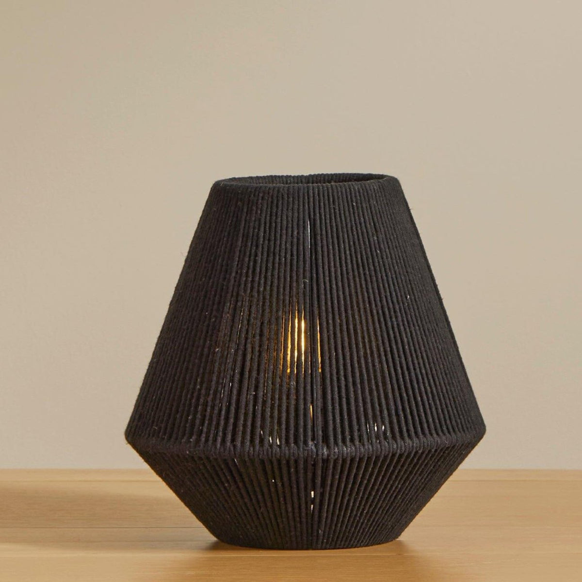 Neri Small Black Cotton String Table Lamp - Laura James