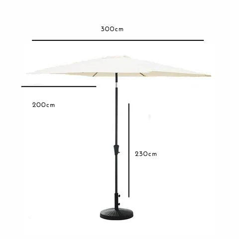 Oakley 6 Seater Wooden Extendable Garden Dining Set with Cream Parasol