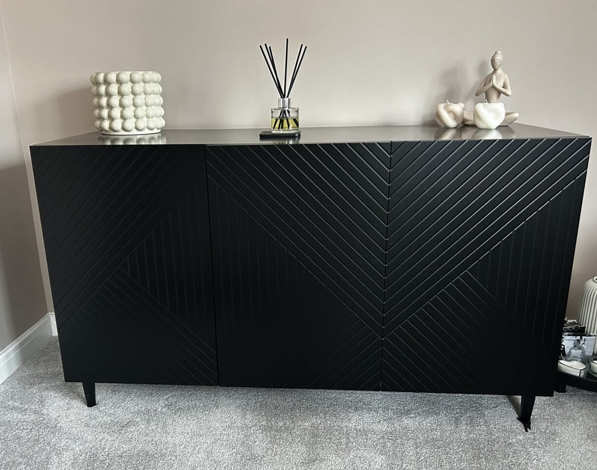 Jack 3 Door Large Sideboard - Geometric Black