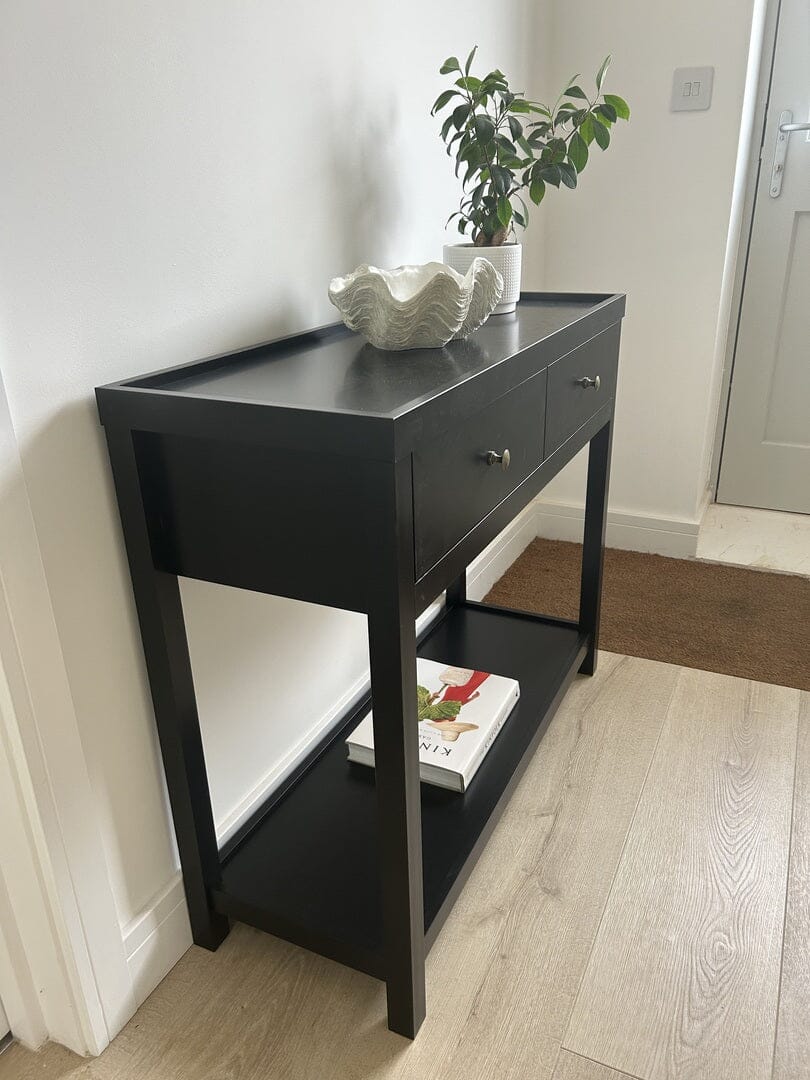 Charlie Black 2 Drawer Console Table