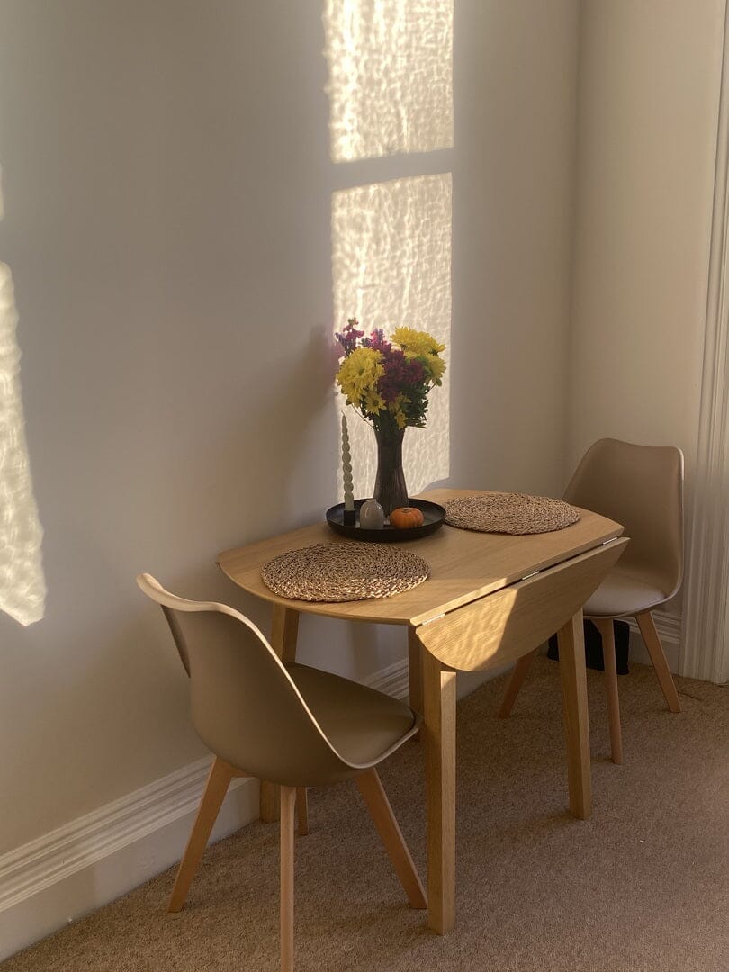 Charlie Pale Oak Dining Table - Drop Leaf
