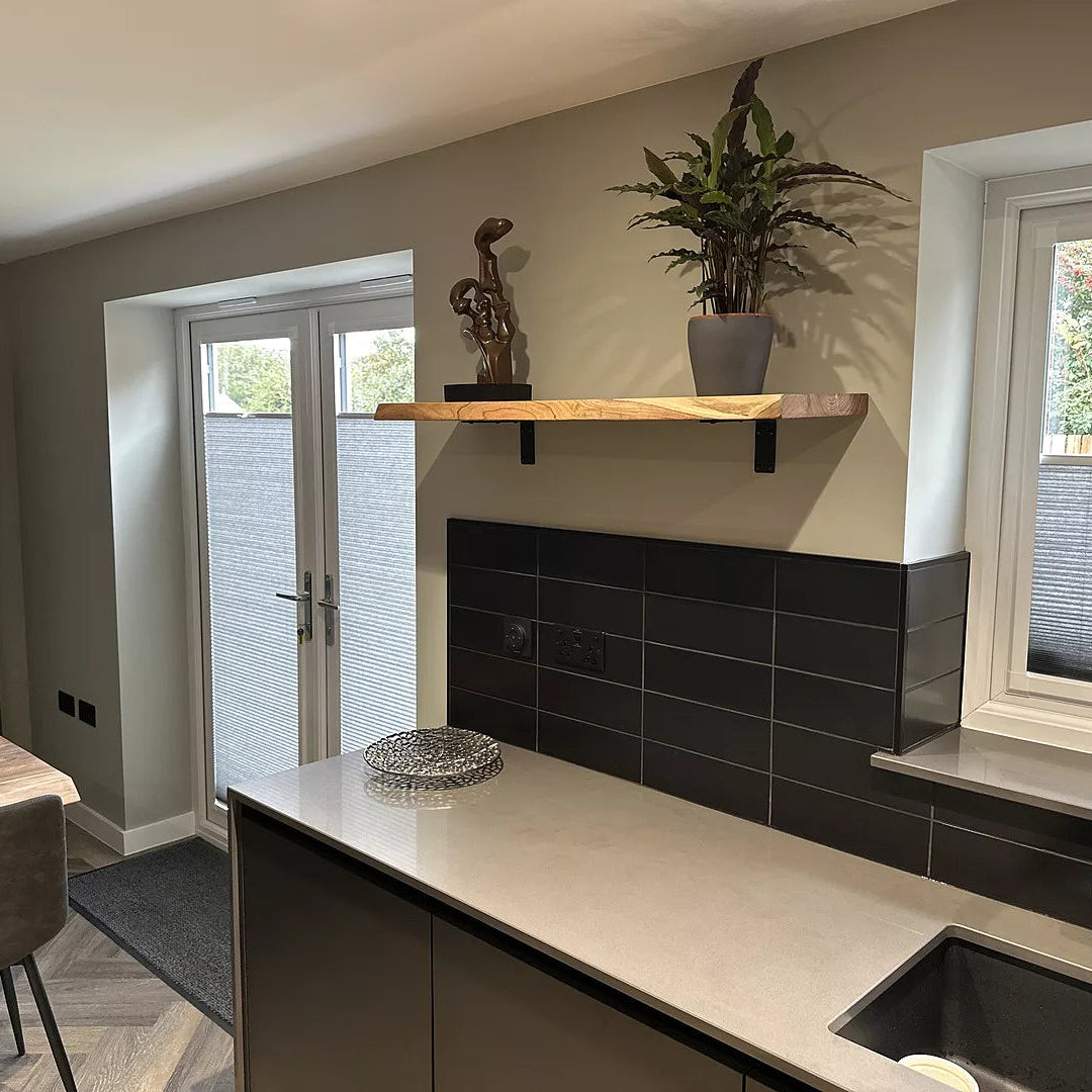 Bosco Natural Acacia Wall Shelf - 100cm - Laura James