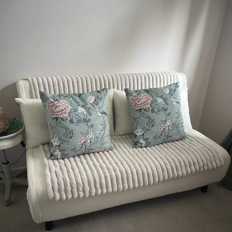 Una 2 Seater Double Sofa Bed - White Teddy - Laura James