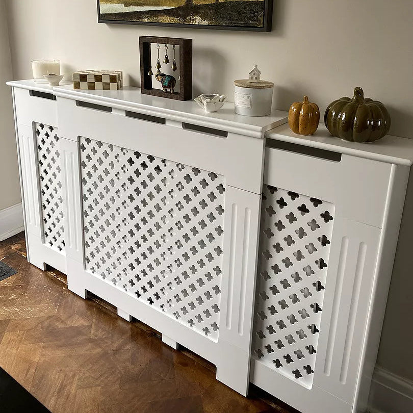 Edith Radiator Cover - White - Adjustable - Laura James