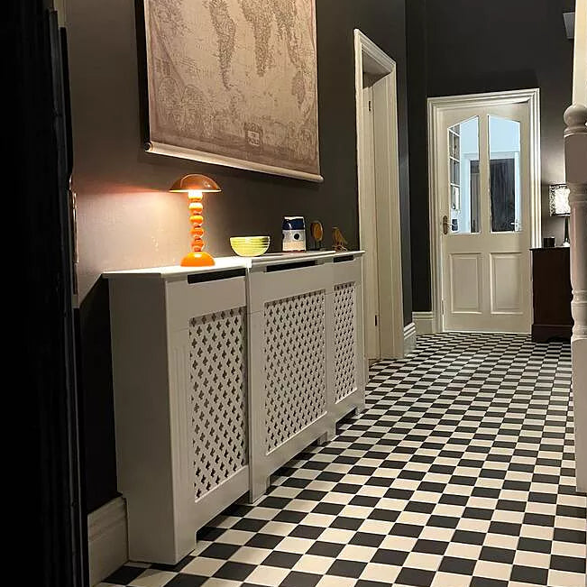 Edith Radiator Cover - White - Adjustable - Laura James