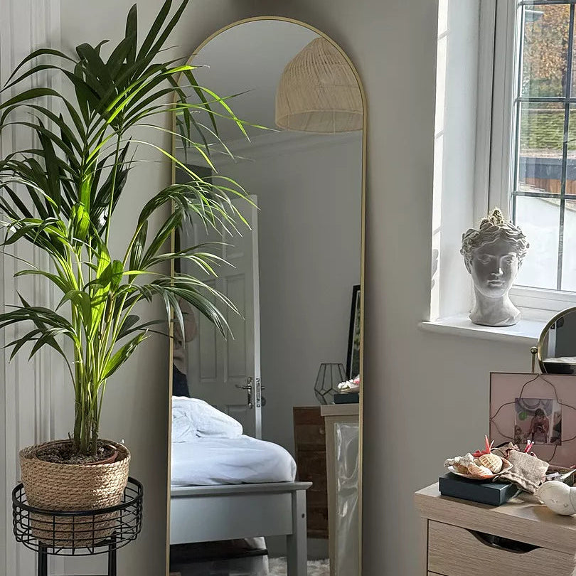 Ingham 170x50cm Full Length Arch Mirror - Gold - Laura James