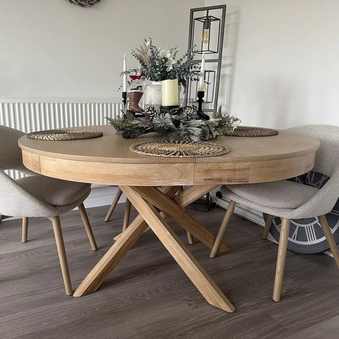 Amelia Whitewash Wood Extendable Dining Table - Laura James