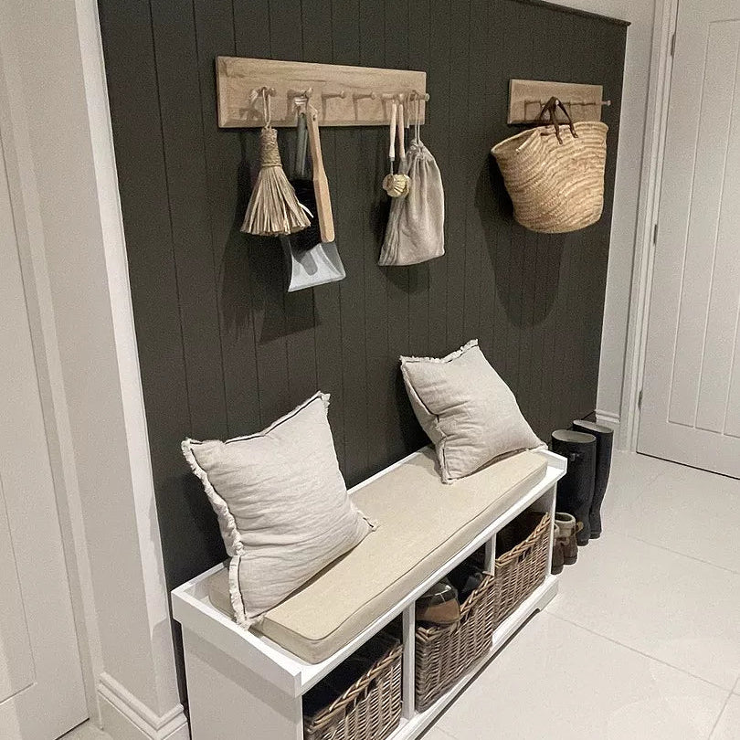 Willow Wooden Coat Rack - Whitewash - Laura James