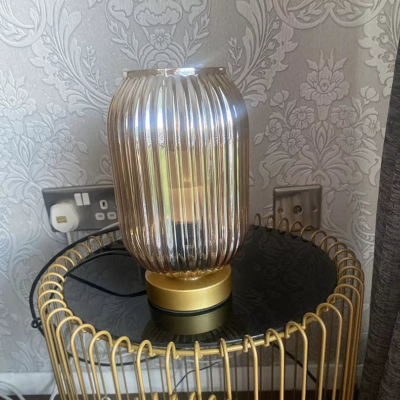 Elland 22.5cm Glass Table Lamp - Champagne & Gold - Laura James