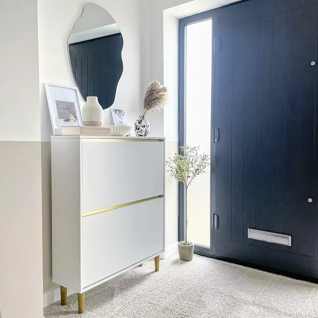 Iliana Shoe Cabinet - 2 Door - White - Laura james