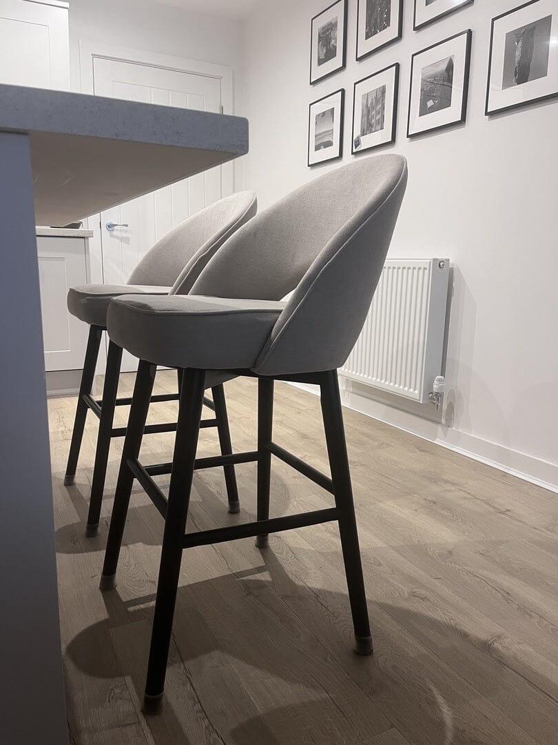 Marilyn Soft Beige Barstool with Black Oak Legs - Laura James