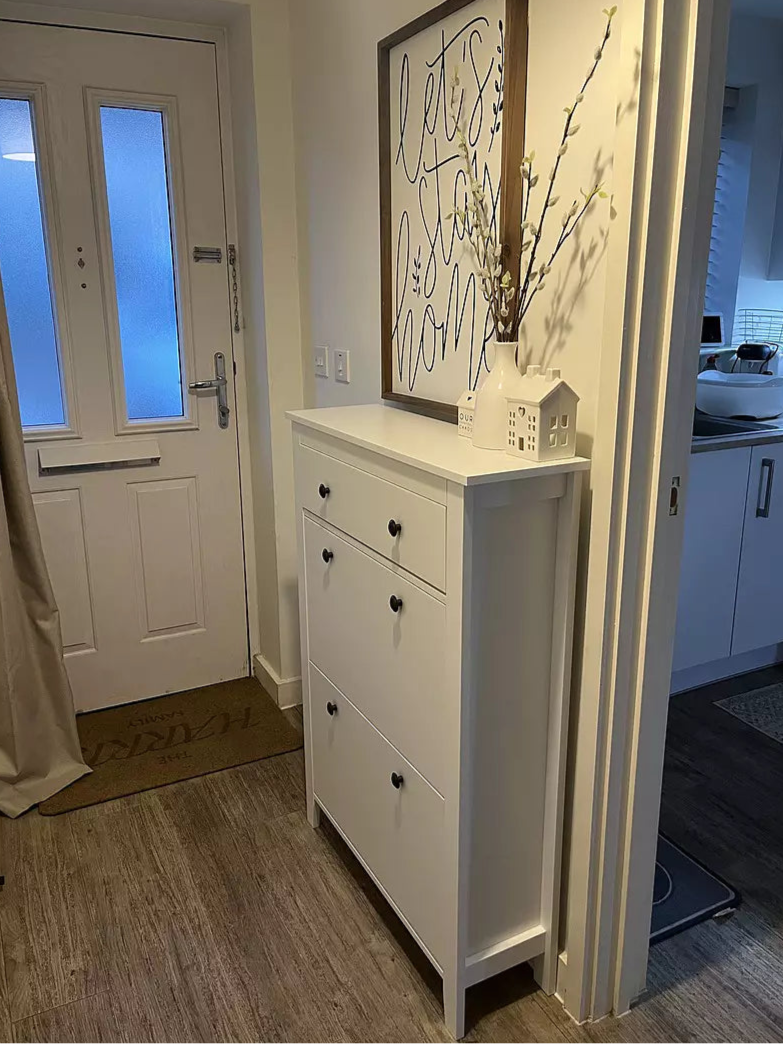 Sandhurst Shoe Cabinet - 3 Door - White Laura James