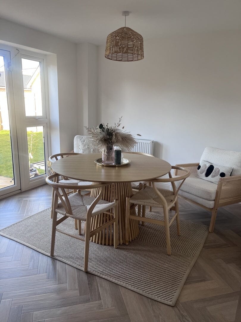 Willow Slatted Wood Dining Table - Pale Oak - Laura James