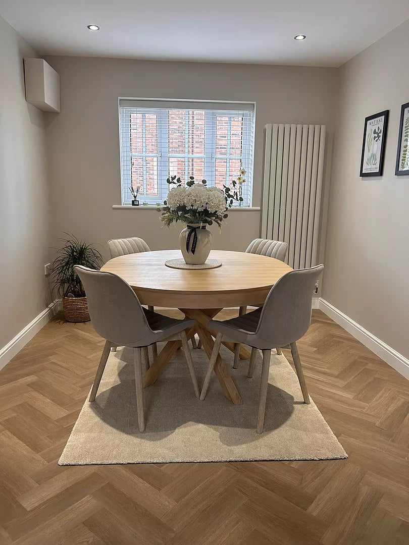 Amelia Whitewash Wood Extendable Dining Table