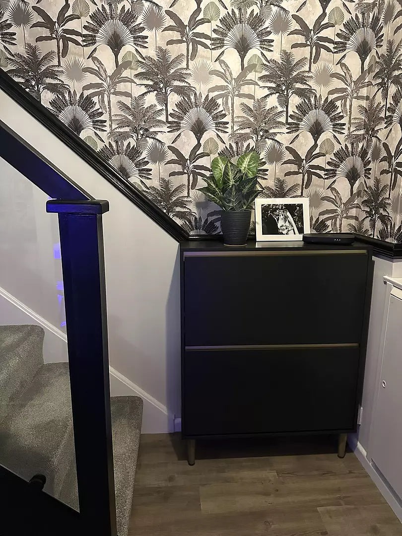 Iliana Shoe Cabinet - 2 Door - Charcoal Grey - Laura James