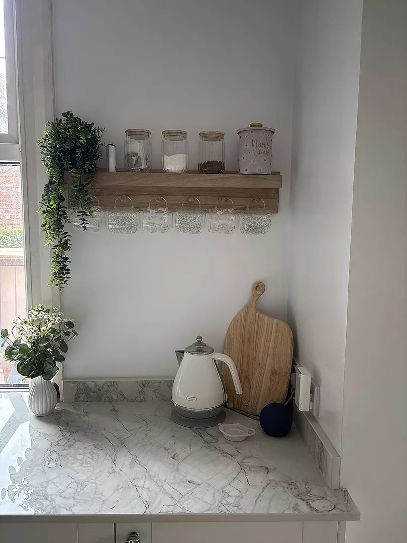 Willow Wooden Coat Rack with Shelf - Whitewash - Laura James