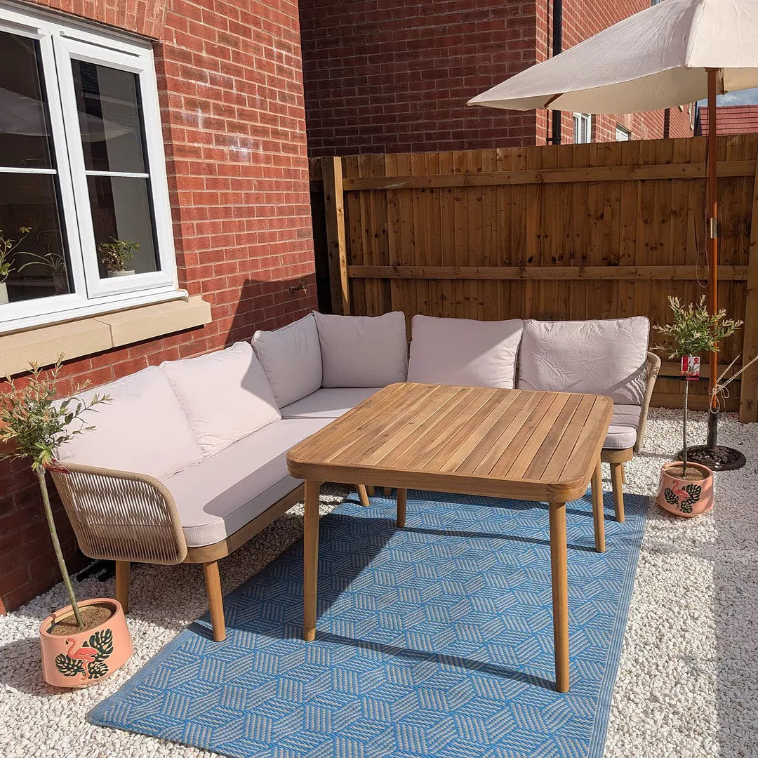 Eaden Rope Corner Dining Set - Natural- Laura James