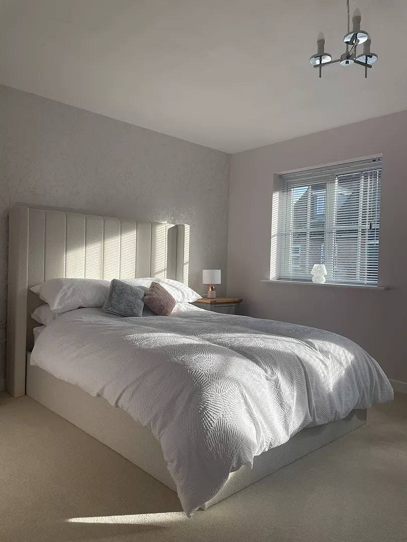 Alice Double Ottoman Bed - Boucle