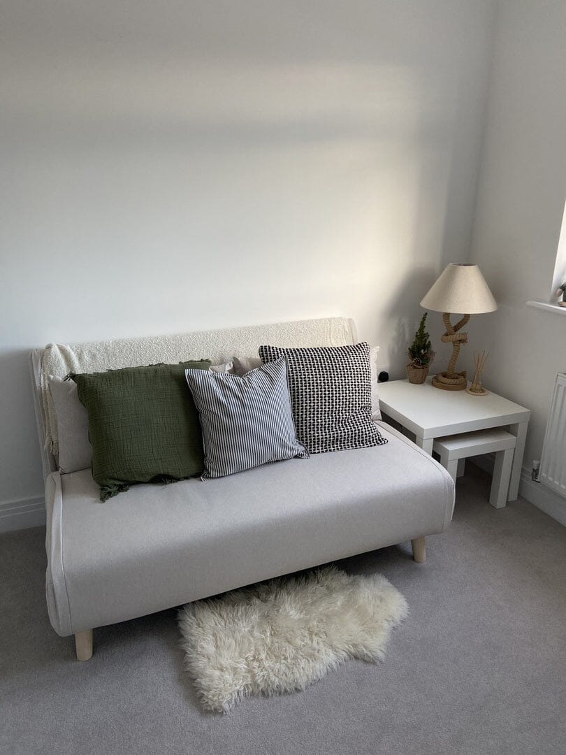 Una Oatmeal Linen Double Sofa Bed - Laura James