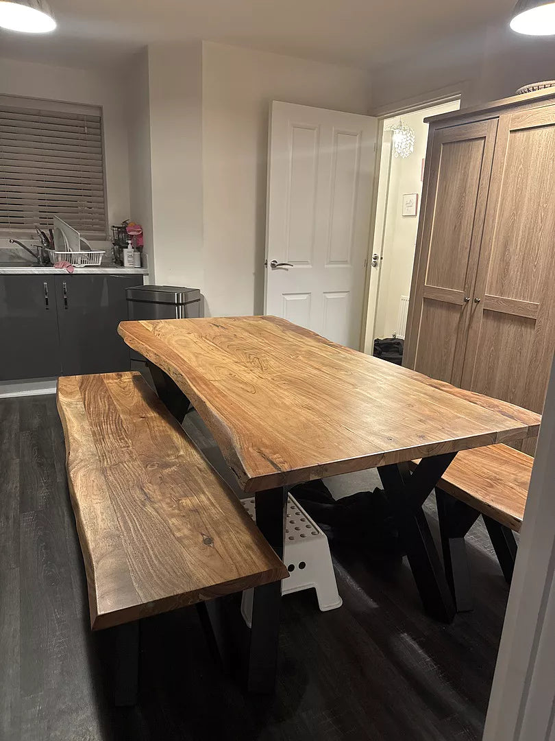 Bosco Natural Wood Dining Table - 6 Seater - 180cm / 38mm - Laura James