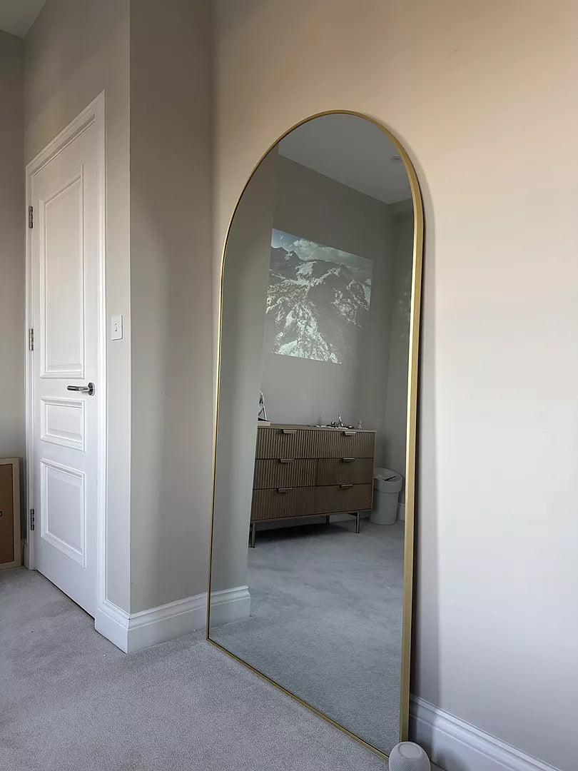 Ingham 180x90cm Full Length Arch Mirror - Gold - Laura James