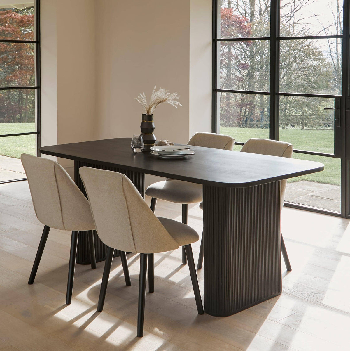 Orla Wooden Dining Table - Jet Black