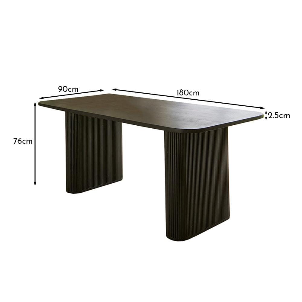 Orla Wooden Dining Table - Jet Black