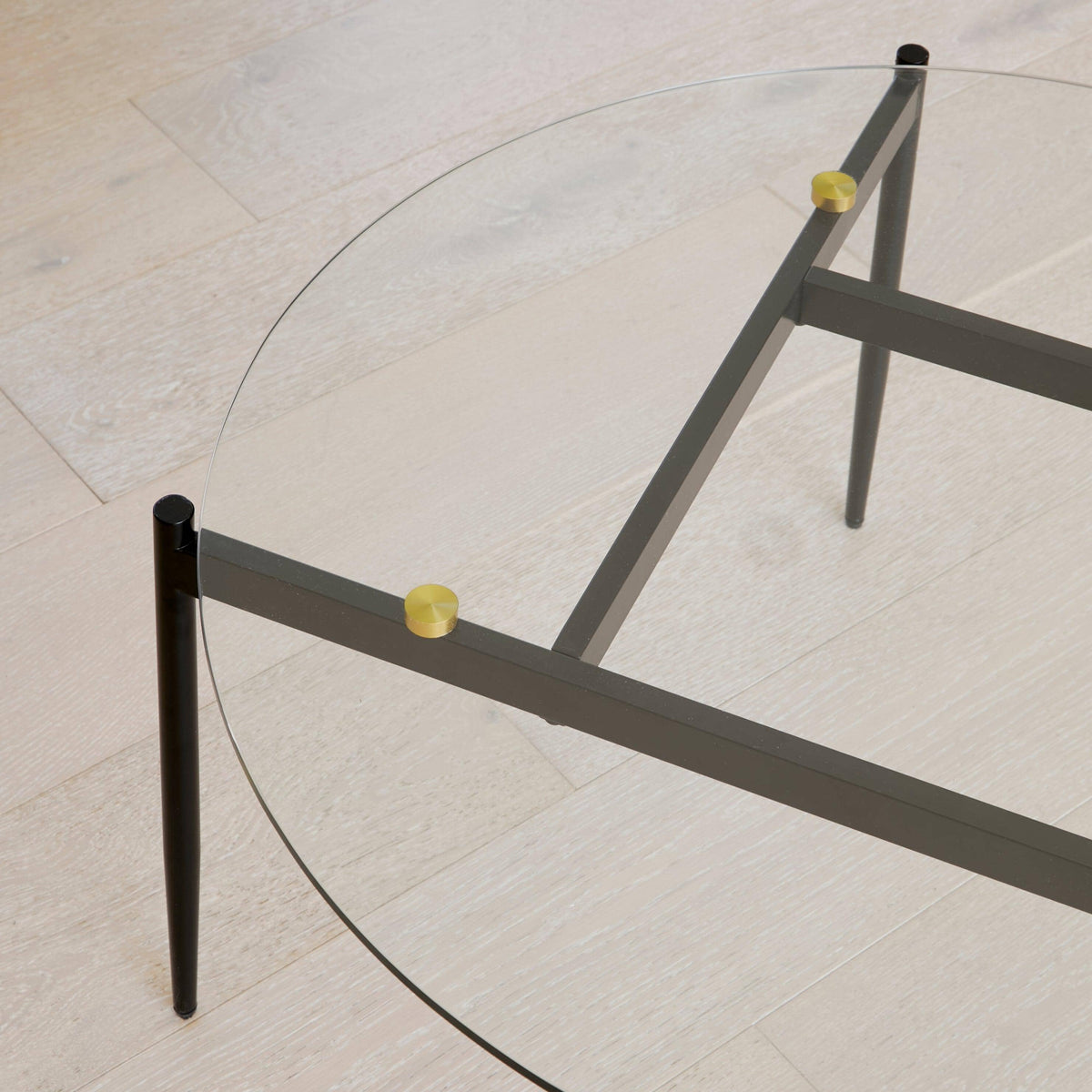 OUTLET - Oscar Glass Coffee Table - Black Legs