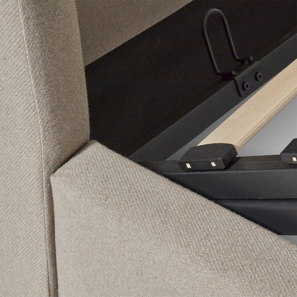 Otto Double Size Ottoman Bed - Fossil Woolly Twill - Laura James
