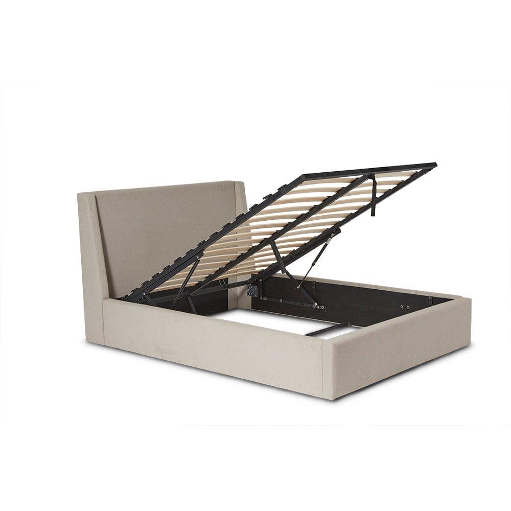Otto Double Size Ottoman Bed - Fossil Woolly Twill - Laura James